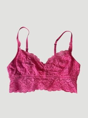 Gilly Hicks Unlined Bralette hot pink lace size XS flirty feminine layering
